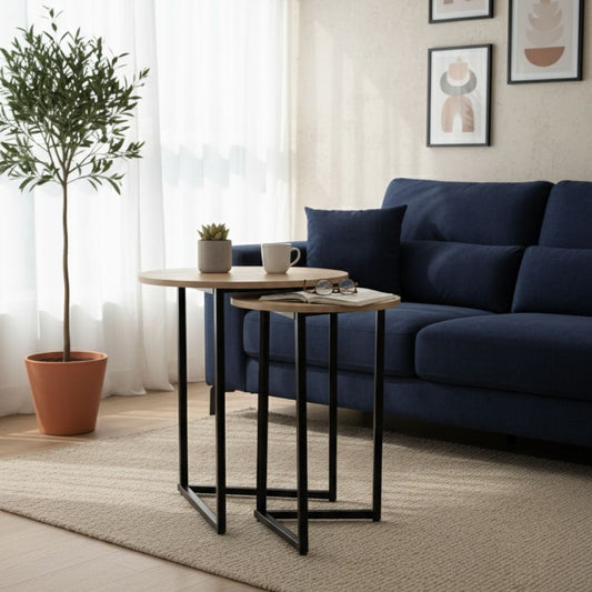 Indian Hub Solid Wood Nest of 2 Table