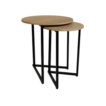 Indian Hub Solid Wood Nest of 2 Table