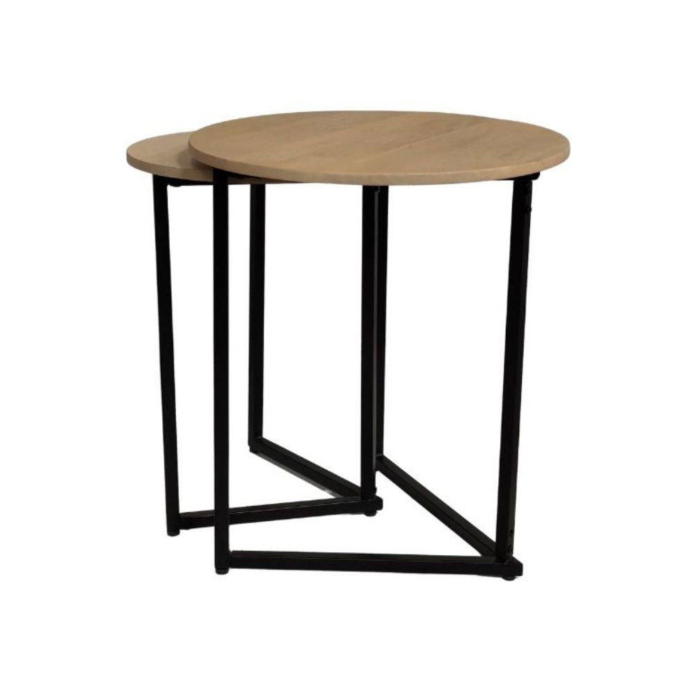 Indian Hub Solid Wood Nest of 2 Table