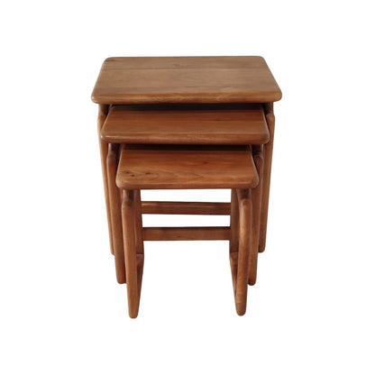 Indian Hub Solid Wood Nest of 3 Table