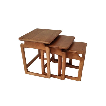 Indian Hub Solid Wood Nest of 3 Table