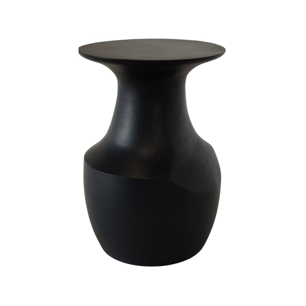 Indian Hub Solid Wood Black Side Table