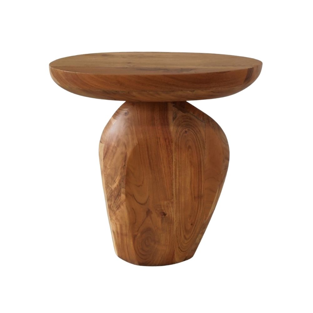 Indian Hub Solid Wood Natural Side Table