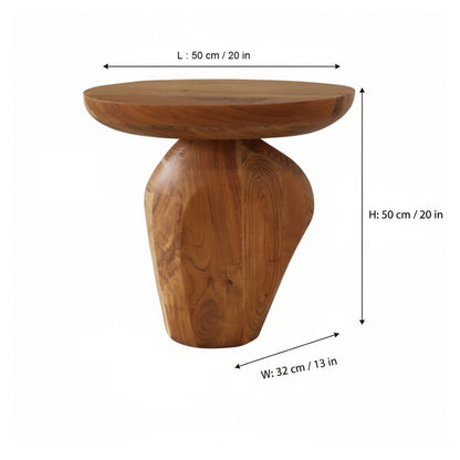 Indian Hub Solid Wood Natural Side Table