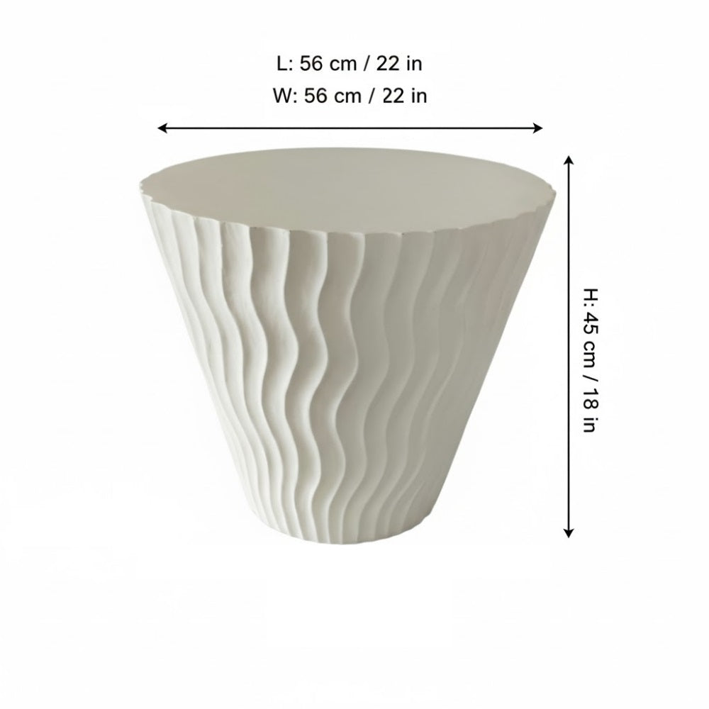 Indian Hub Unique Design White Side Table