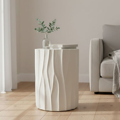 Indian Hub Unique Design White End Table