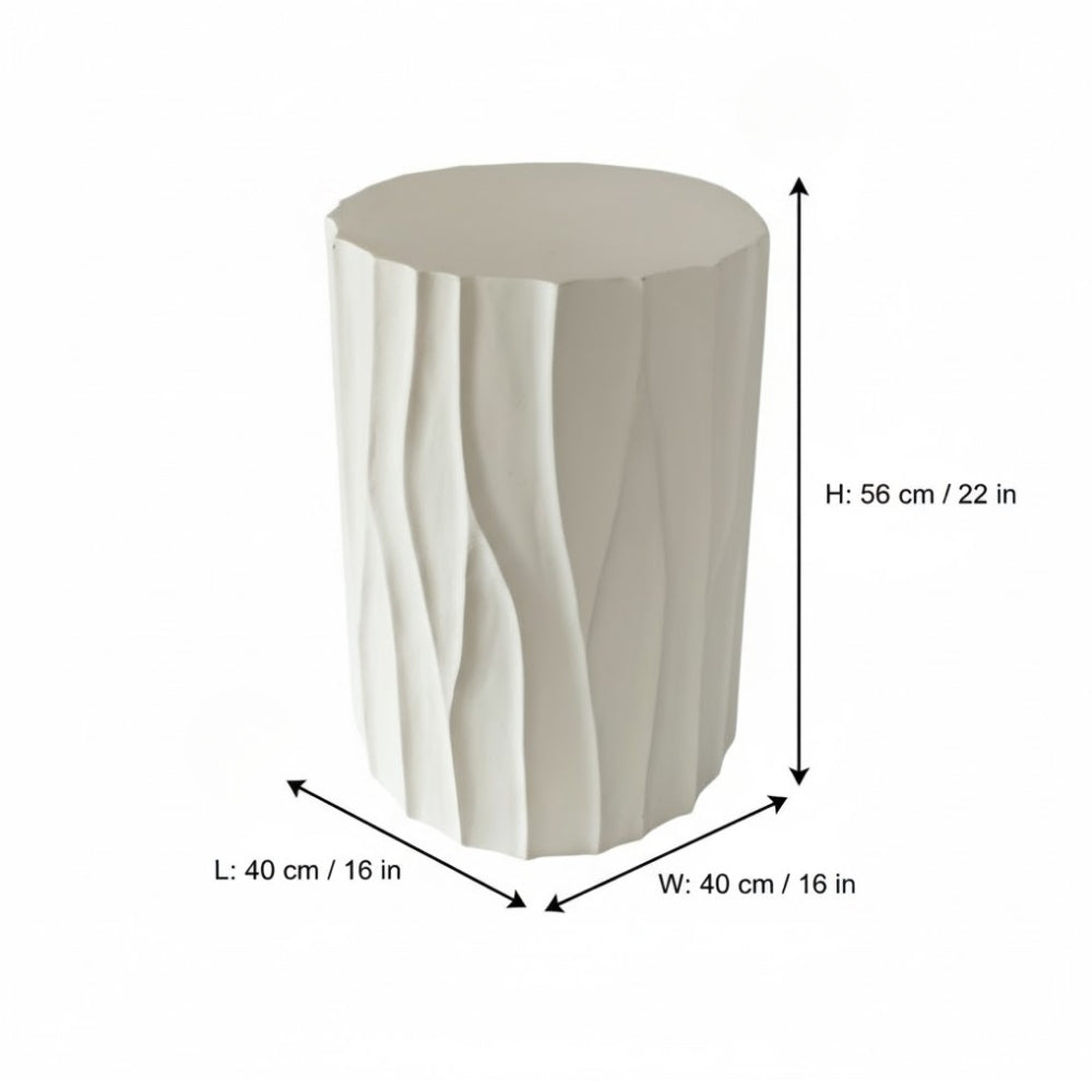 Indian Hub Unique Design White End Table
