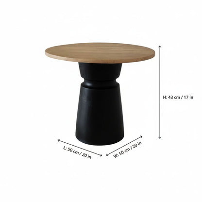 Indian Hub Natural & Black Finish Coffee Table