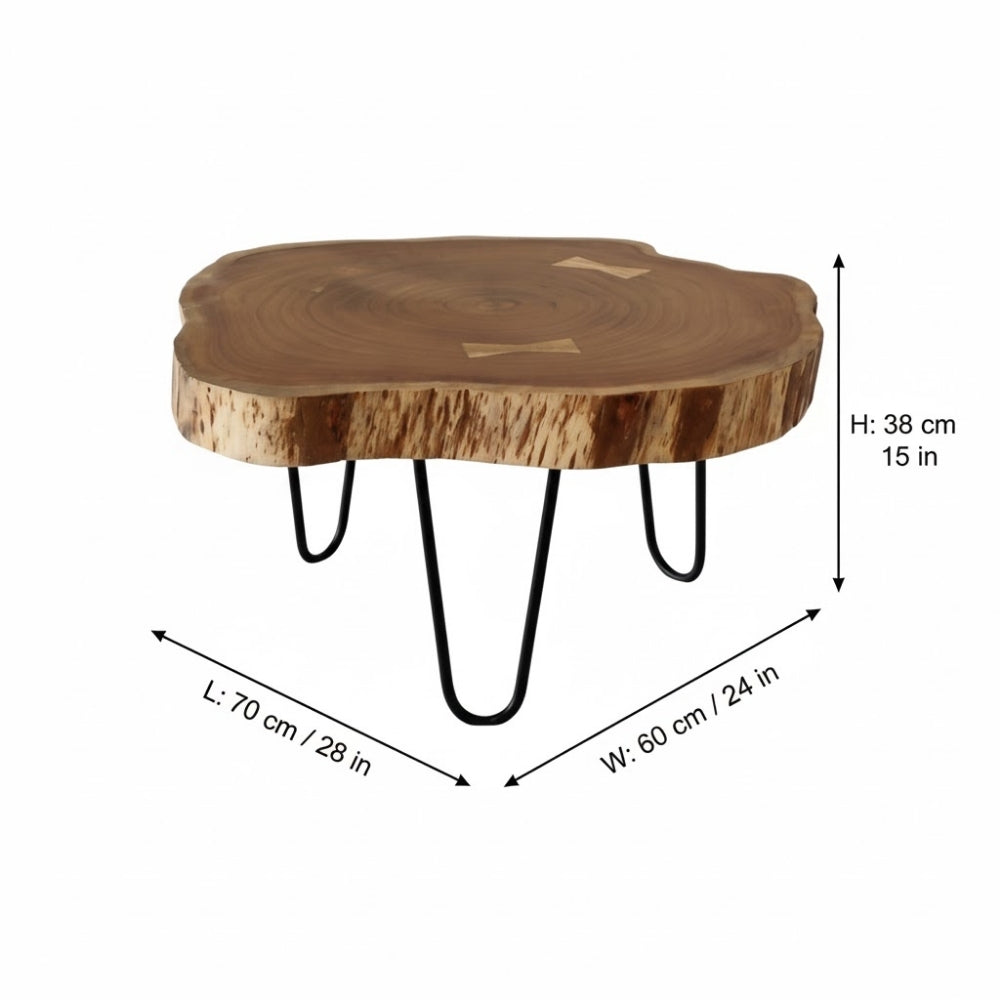 Indian Hub Natural Finish Coffee Table