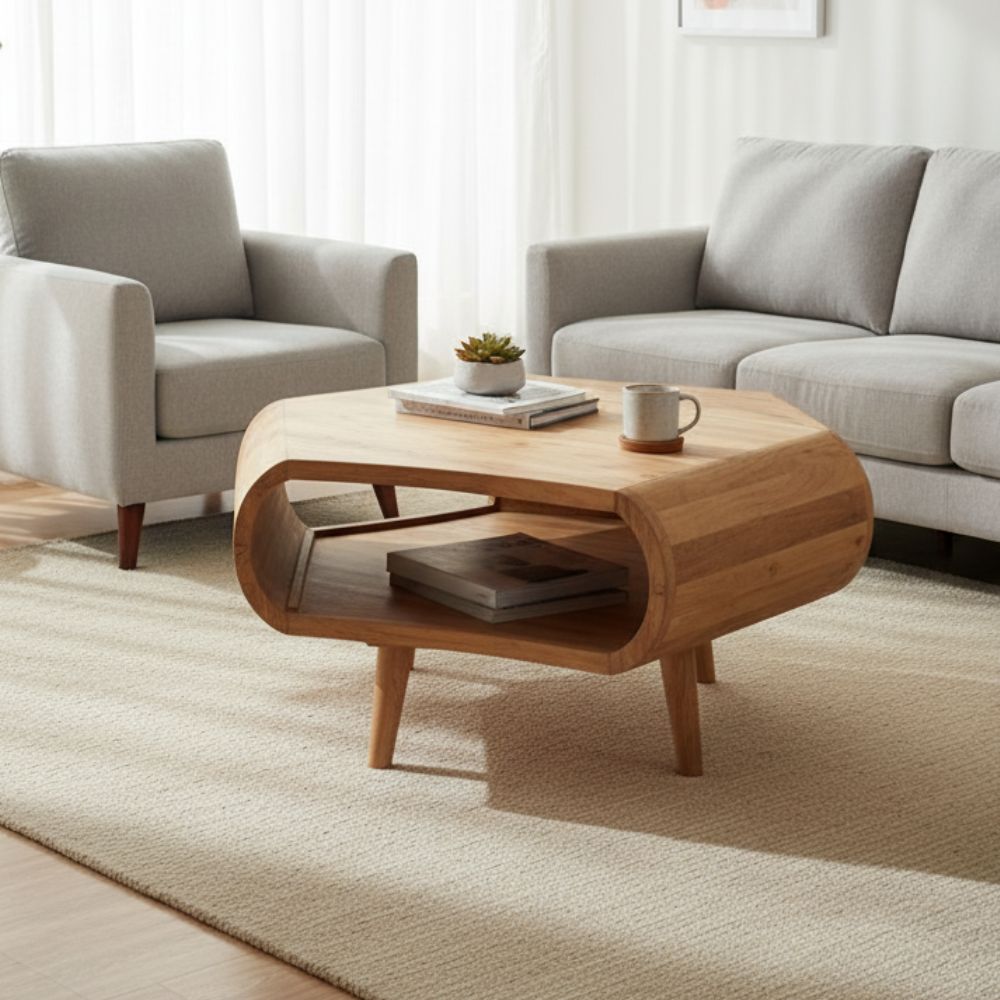 Indian Hub Natural Finish Coffee Table