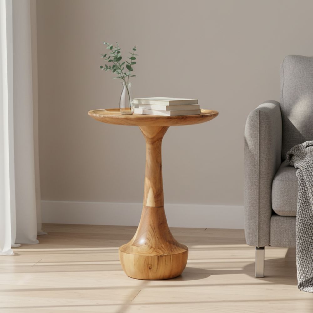 Indian Hub Natural Small End Table