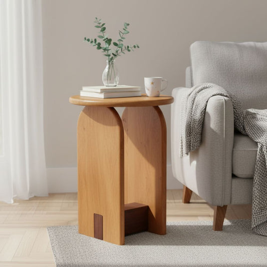 Indian Hub Natural Finish End Table