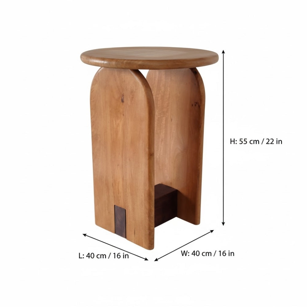 Indian Hub Natural Finish End Table
