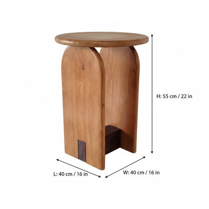 Indian Hub Natural Finish End Table