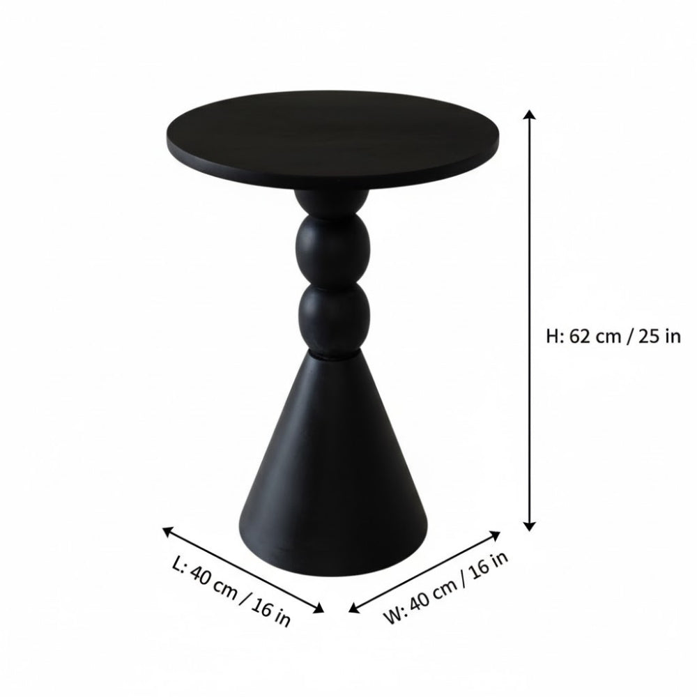 Indian Hub Black End Table