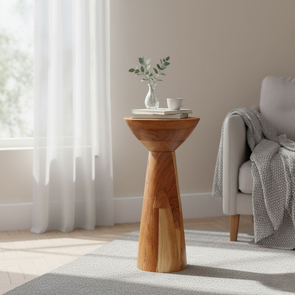Indian Hub Solid Wood End Table