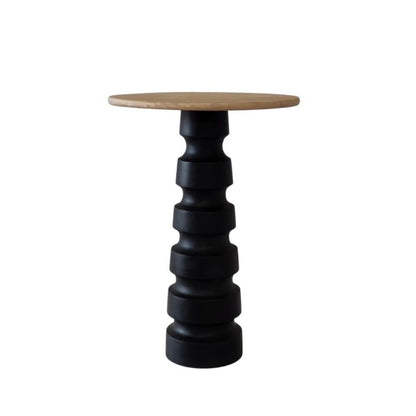Indian Hub Natural & Black End Table