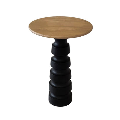 Indian Hub Natural & Black End Table