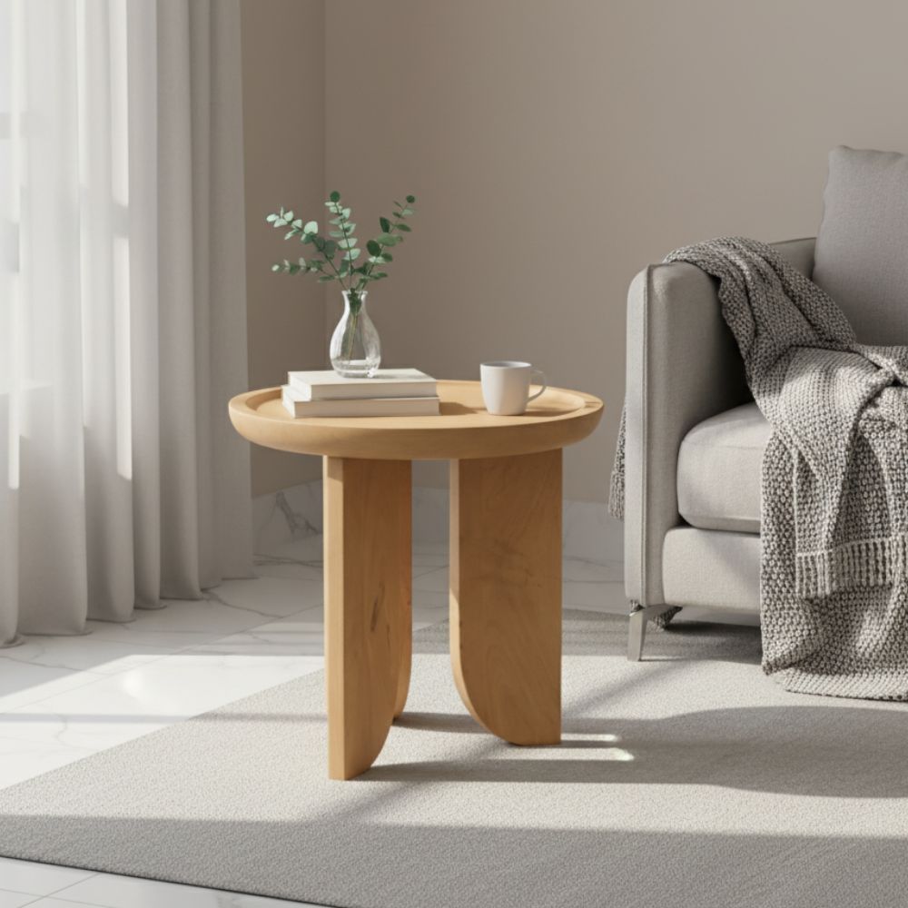 Indian Hub 3 Leg Style Small End Table