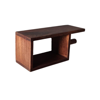 Indian Hub Solid Wood Wall Bath Paper Roll Hanger