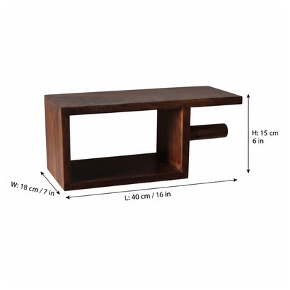 Indian Hub Solid Wood Wall Bath Paper Roll Hanger