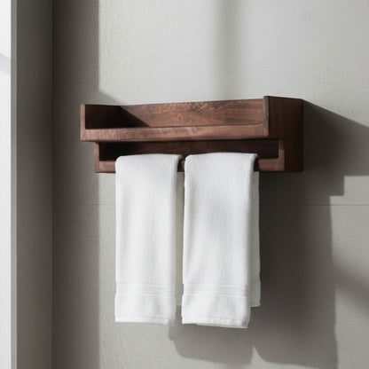 Indian Hub Solid Wood Wall Bath Tawel Hanger