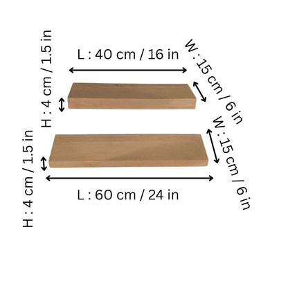 Indian Hub Solid Wood Nest of 2 Wall Shelf
