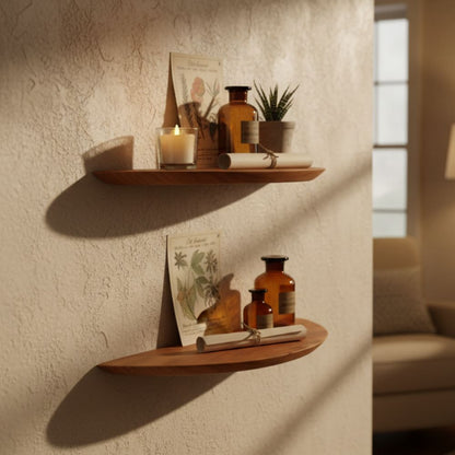 Indian Hub Solid Wood Nest of 2 Wall Shelf