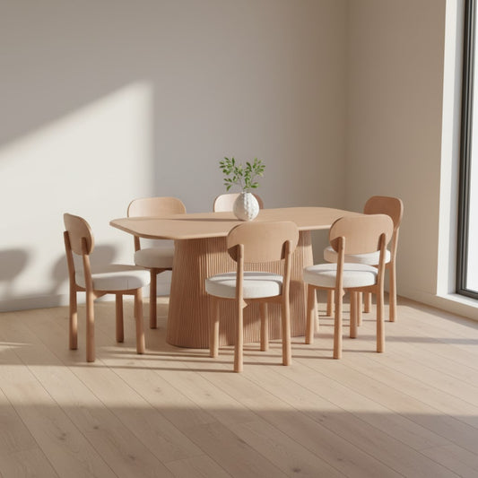 Designer Mango Wood Dining Table – Modern & Durable 6 Seater-Dining Table Set