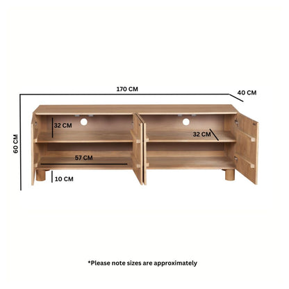 Austin Solid Wood Large Low Board Tv Cabinet