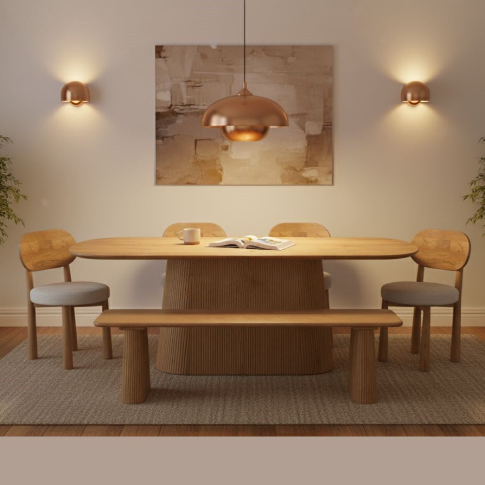 Austin Solid Wood Dining Table With 8 Seater Chair