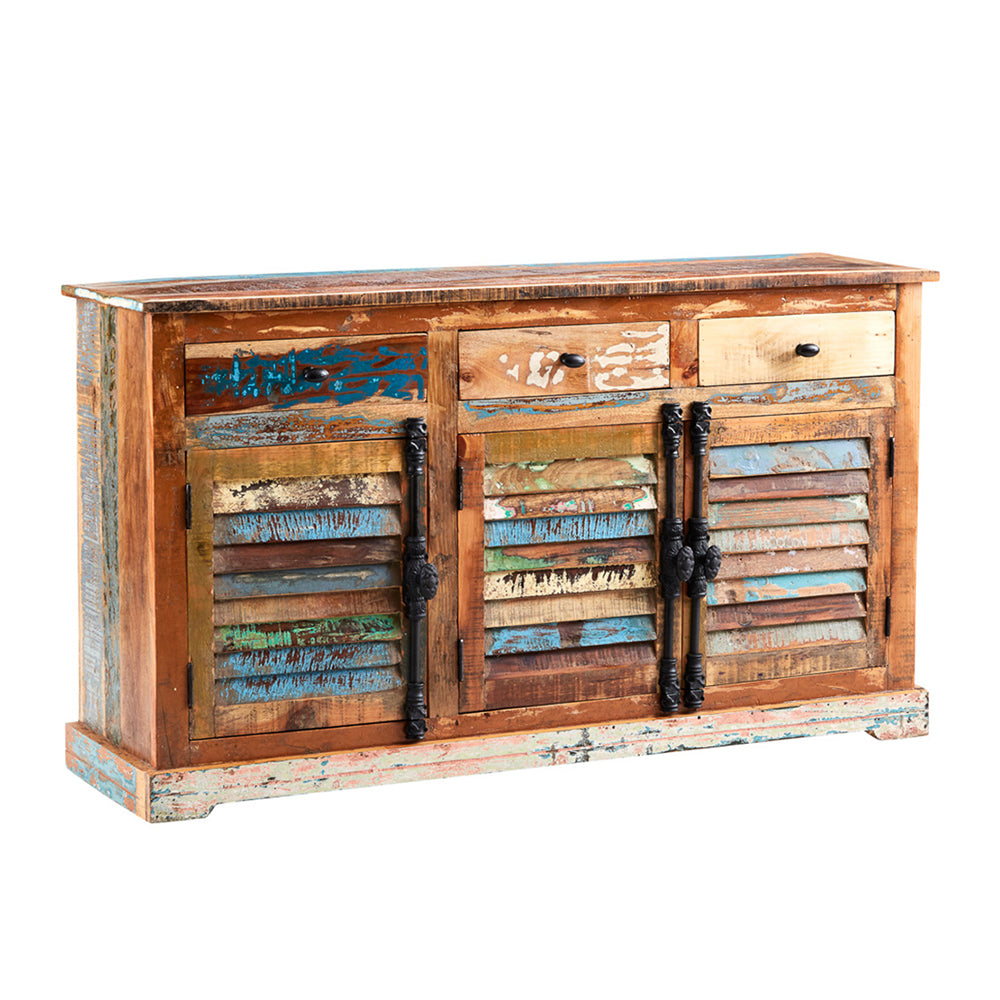Reclaimed Style Large Sideboard 3 Drawer & 3 Door