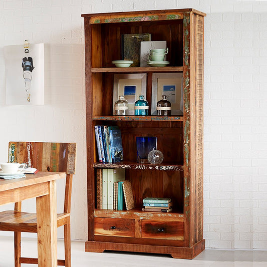 Reclaimed Style Large 2 Drawer Bookcase