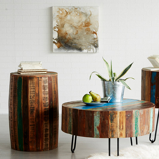 Reclaimed Style Drum Stool