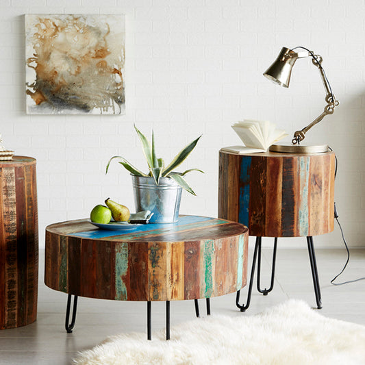 Reclaimed Style Drum Coffee Table