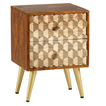 CNC Contemporary 2 Drawer Bedside Table