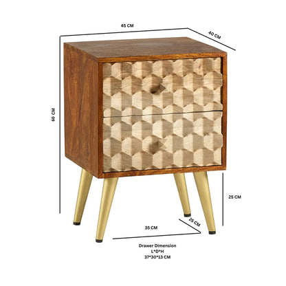 CNC Contemporary 2 Drawer Bedside Table