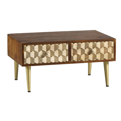 CNC Contemporary Coffee Table With 2 Drawers
