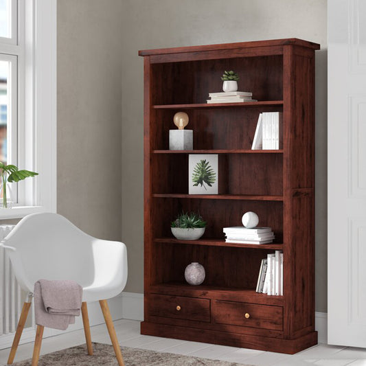 Maharaja Dark Large Bookcase With 2 Drawer