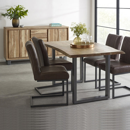 Live Edge Live Style Dining Table With 6 Seater Chair