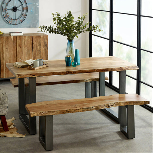 Live Edge Live Style Dining Table With 6 Seater Chair