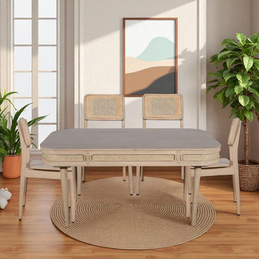 Franch Collection Cane Dining Table With 6 Seater Chair