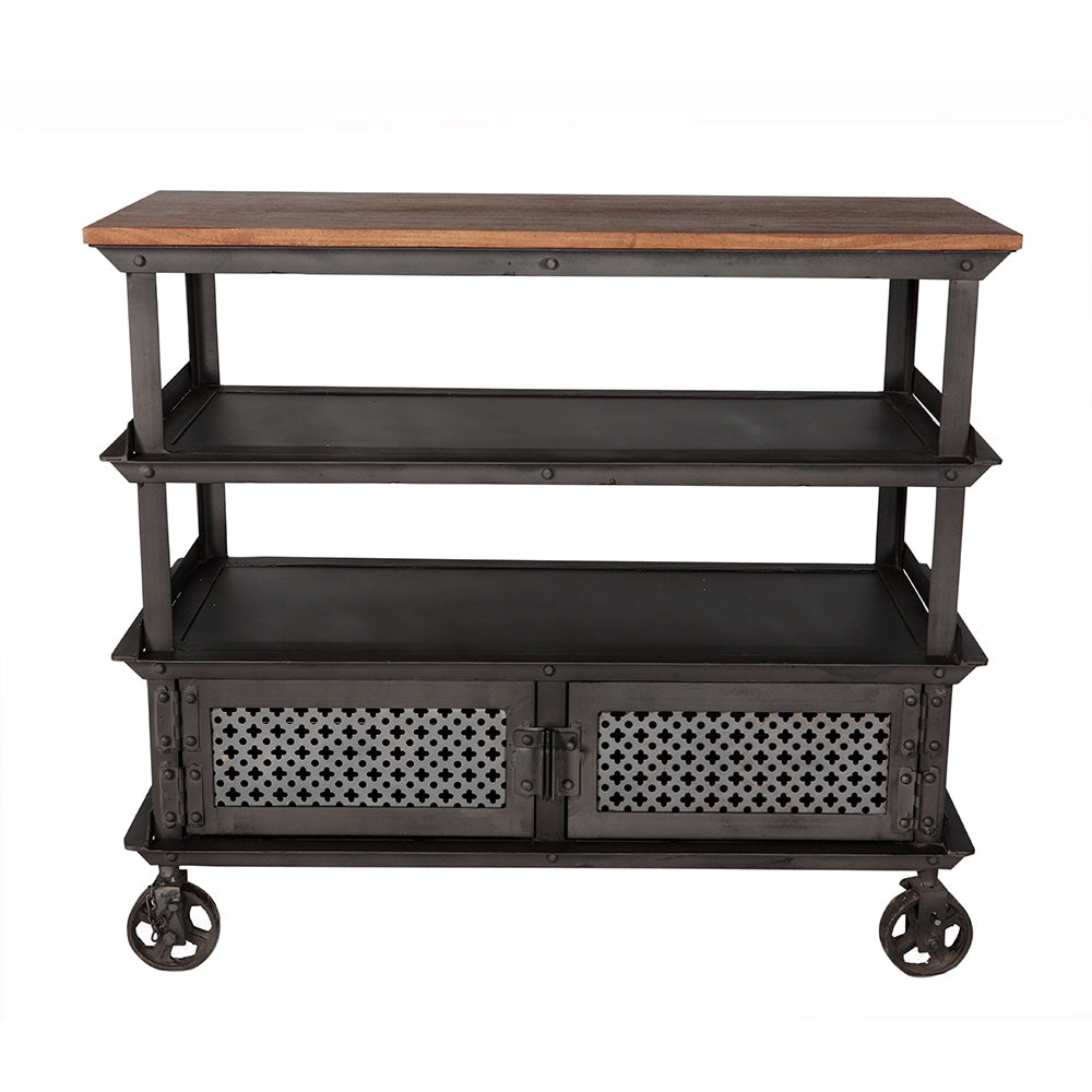 Urban Industrial Console Table With 2 Door