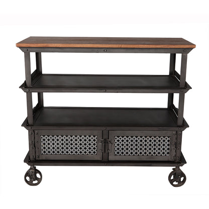 Urban Industrial Console Table With 2 Door