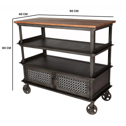Urban Industrial Console Table With 2 Door