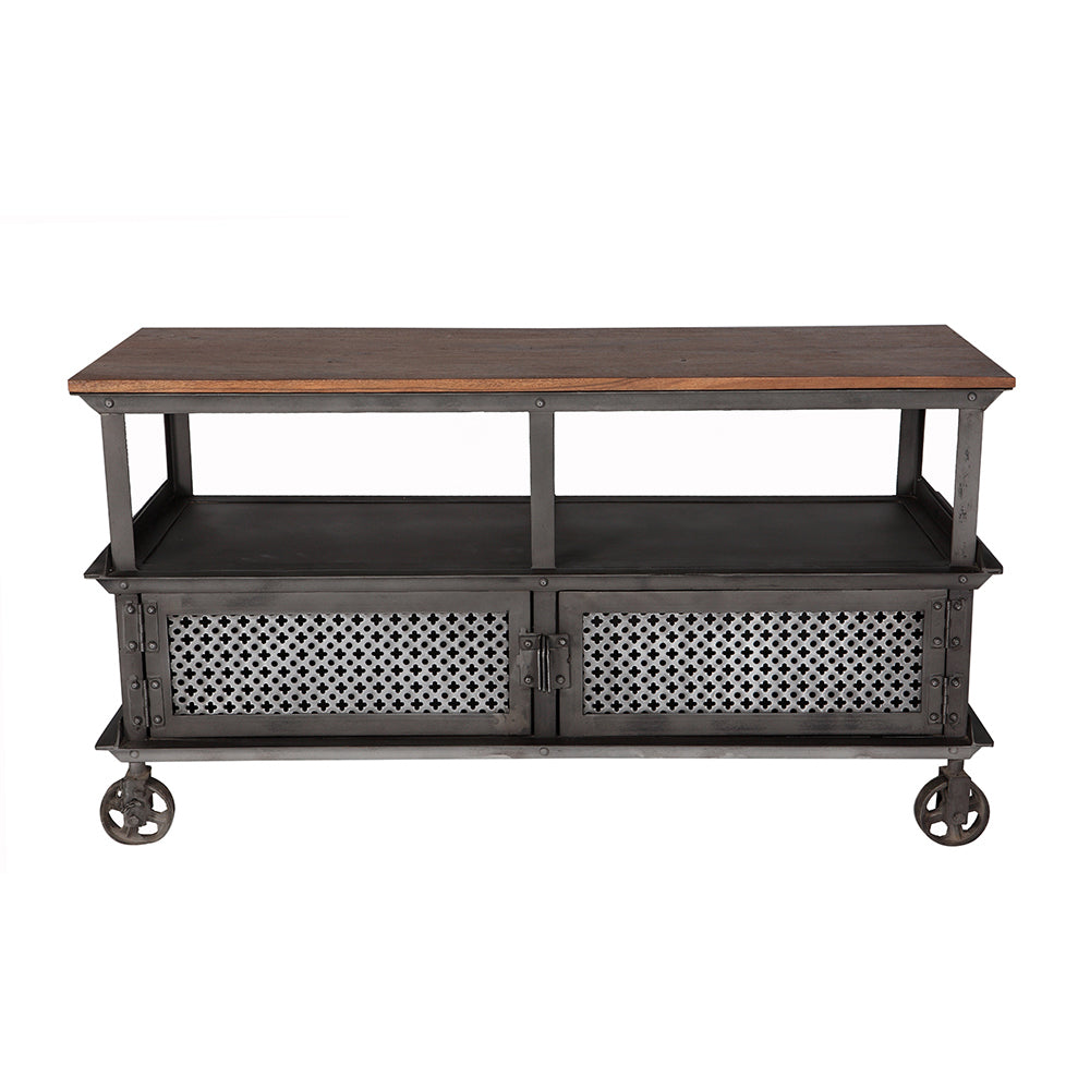 Urban Industrial TV Media Unit With 2 Door