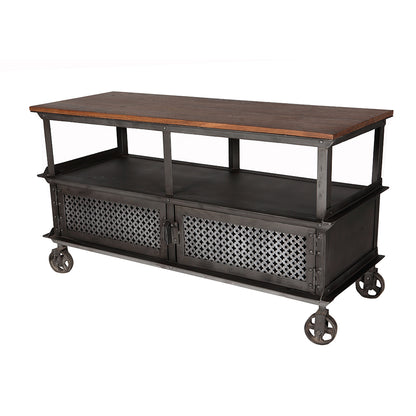 Urban Industrial TV Media Unit With 2 Door