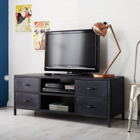 Industrial Range Iron 4 Drawer Tv Unit
