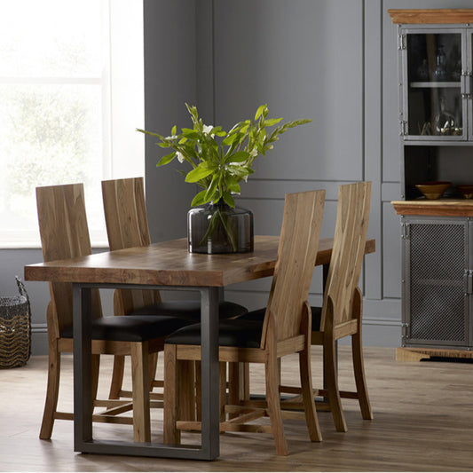 Industrial Range Dining Table With 6 Seater Chair
