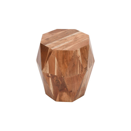 Artisanal End Table Octagon Top, Natural Brown